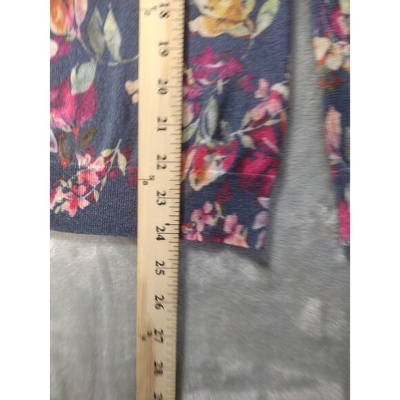 Neiman Marcus Cashmere Silk Sweater Women Sz Small Floral Button Up Long Sleeve - Picture 6 of 9